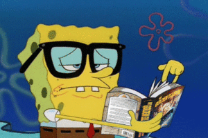 SpongeBob reading The Golden Ellipse